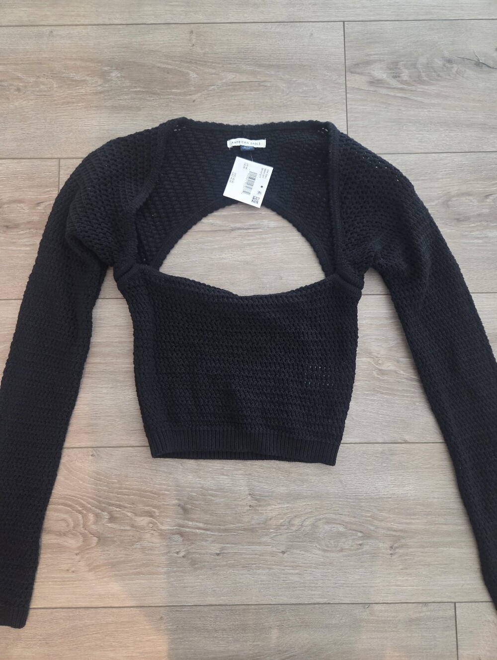 American Eagle Outfitters Black Cropped  Knit Top
